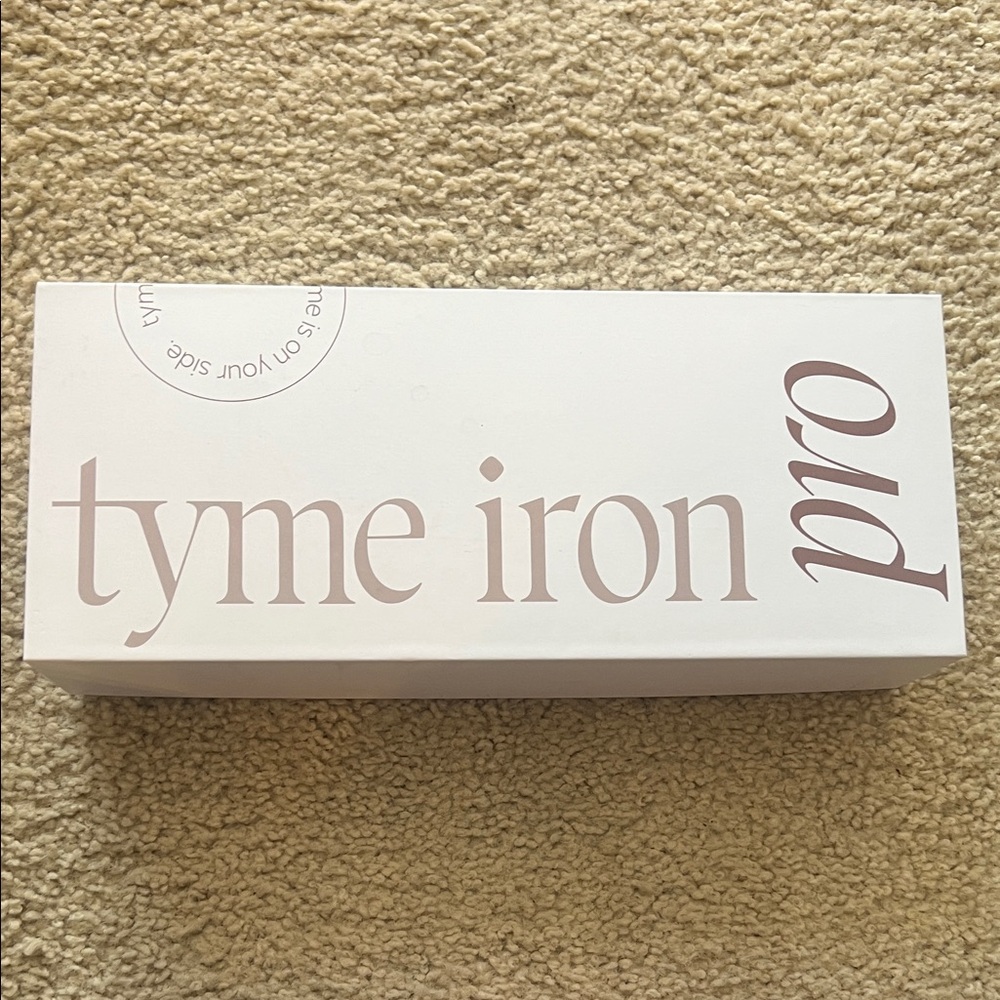 TYME Iron Pro White Box with Rose Gold Text